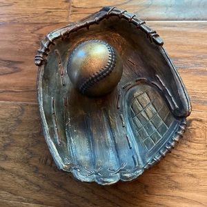 Decorative Baseball glove tray with ball